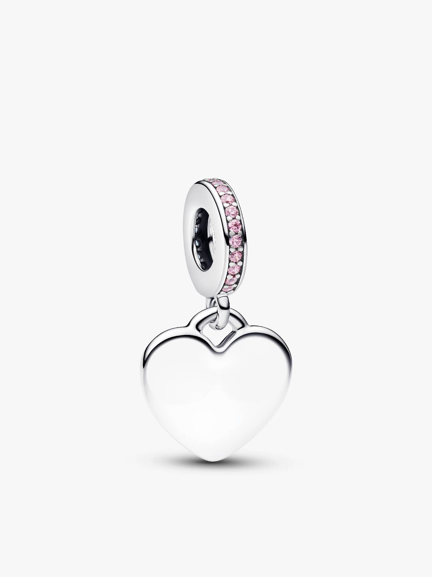 Charm Pendant Pierre Rose Cœur Gravable