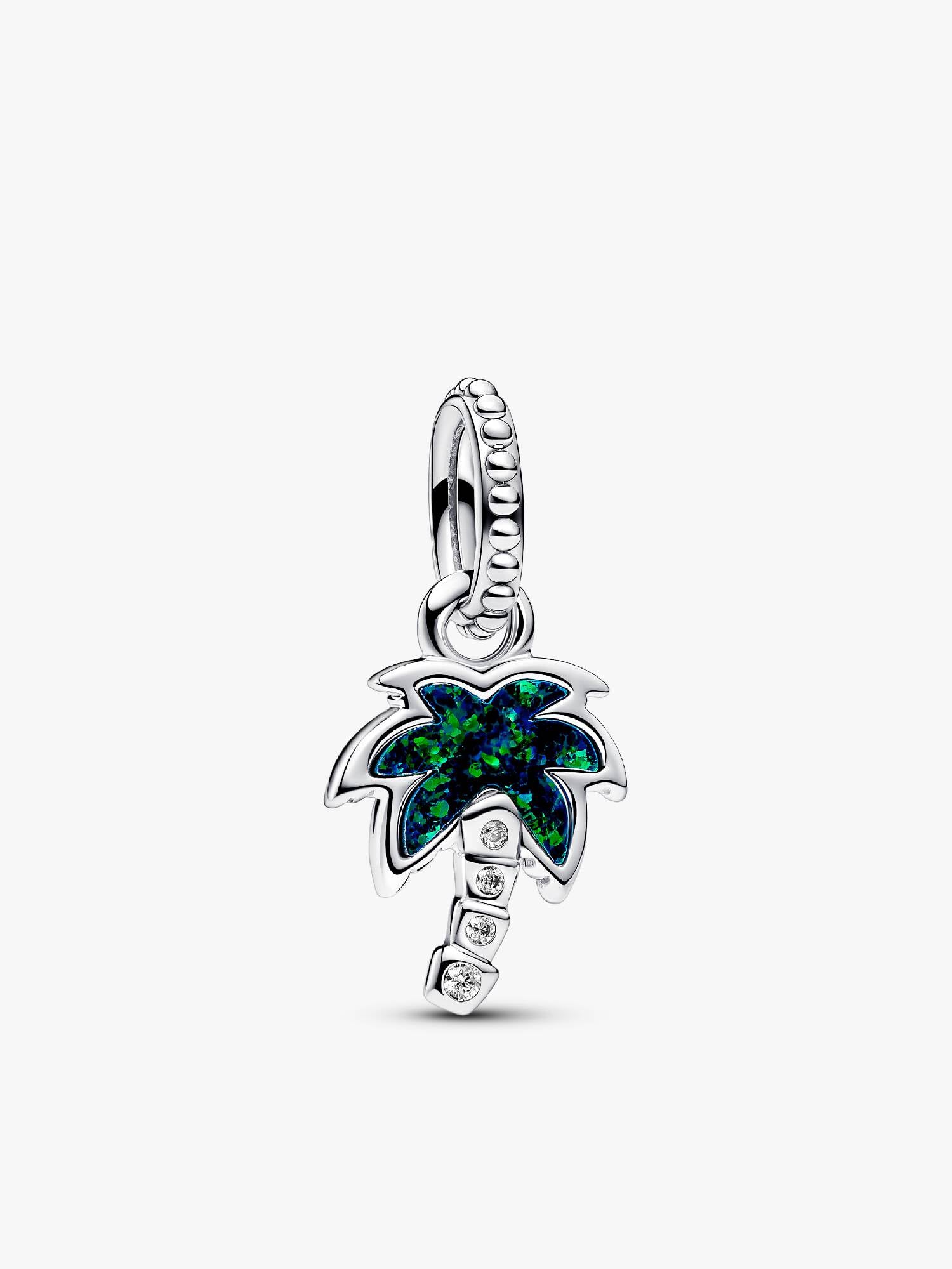 Charm Pendant Palmier Vert Opalescent