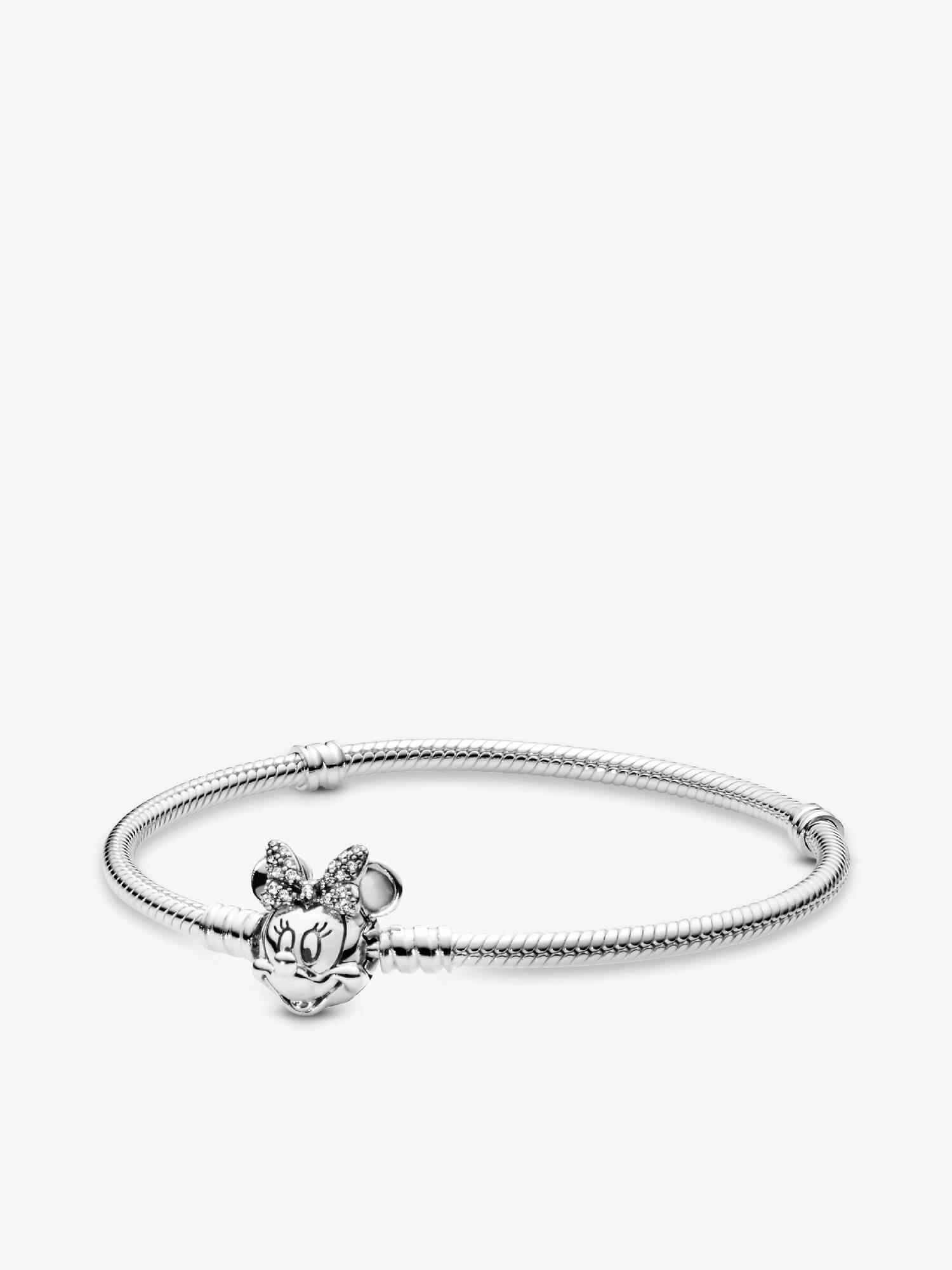 Bracelet Maille Serpent Fermoir Disney Pandora Moments Pavé Minnie