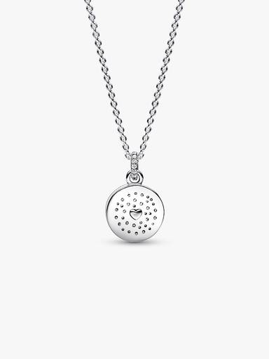I love u sterling silver pendant with clear cubic zirconia, clear crystal and necklace