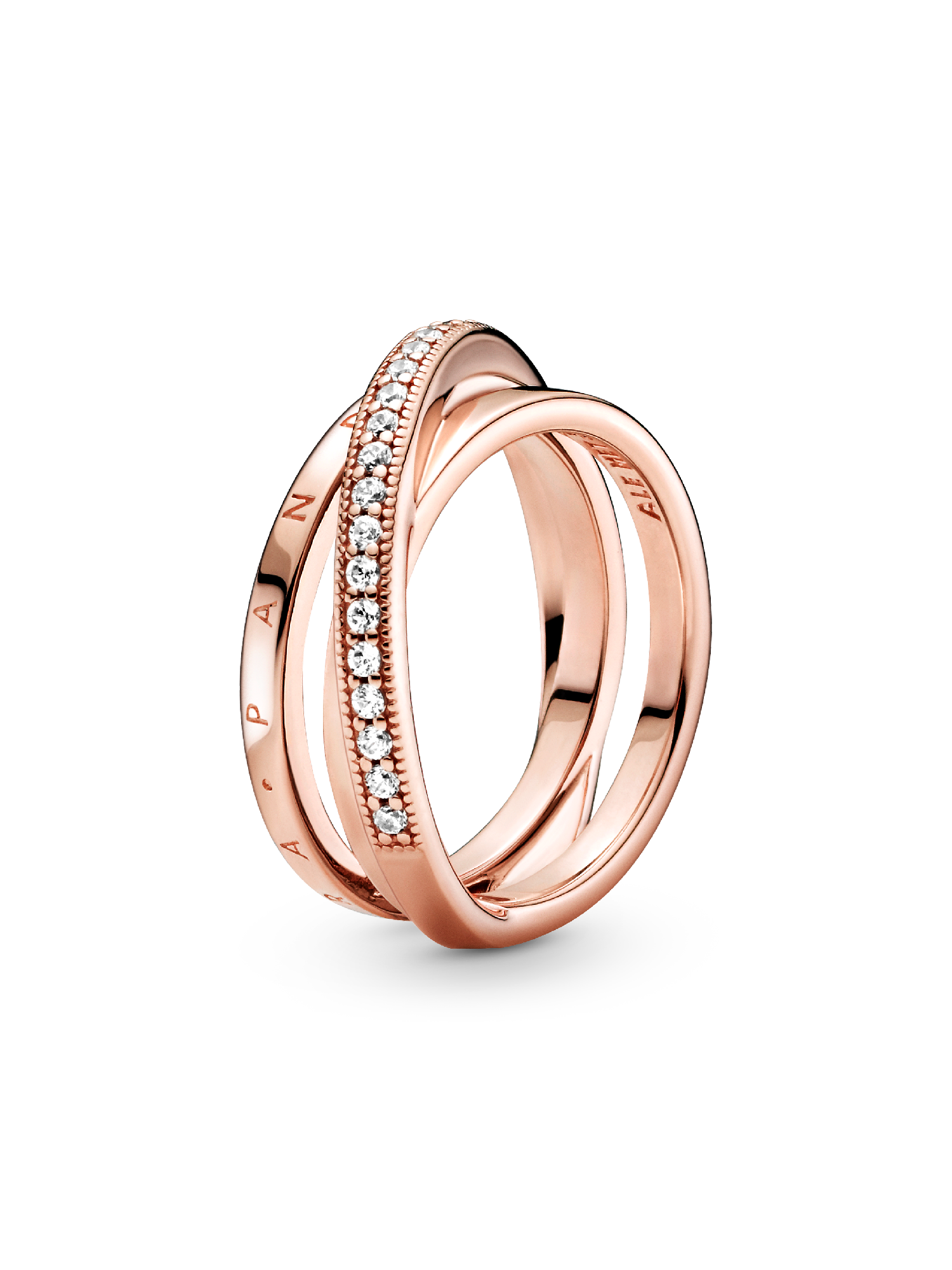 Anneau Triple Pavé Croisé