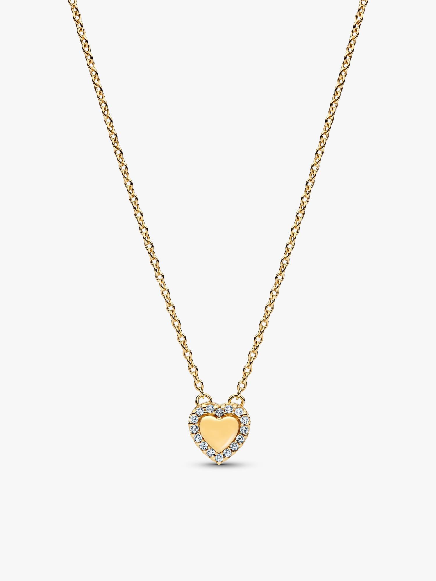 Collier Cœur Halo Gravable Doré