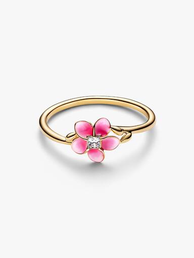 Bague Disney Vaiana Fleur de Plumeria Dorée