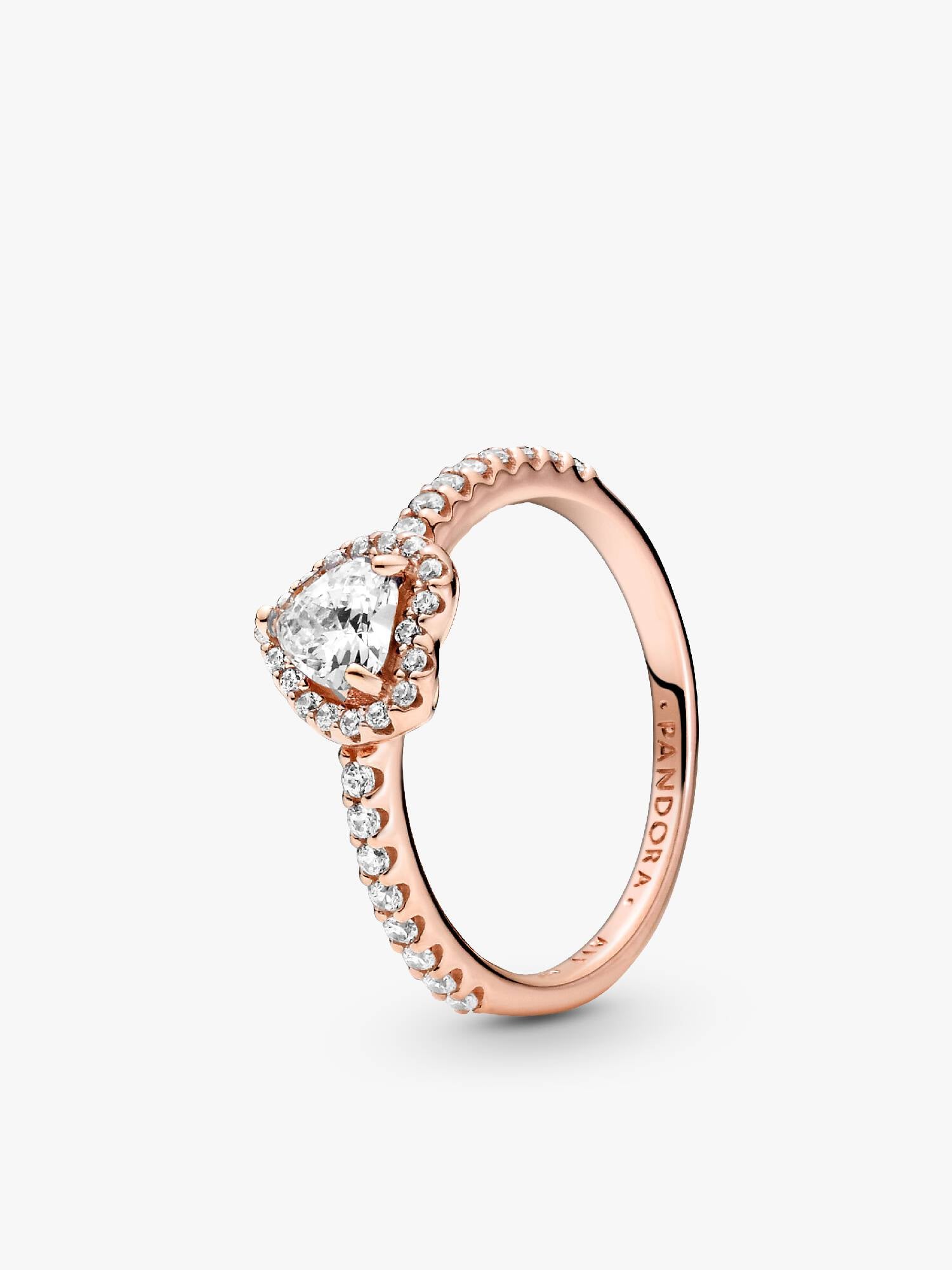 Bague Cœur Surélevé Scintillant