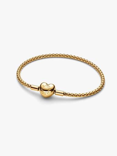 Bracelet Maille Cloutée Fermoir Cœur