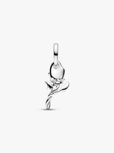 Charm Pendant Disney La Belle et La Bête Rose Enchantée et Diamant de Synthèse