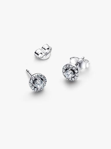Clous d'Oreilles Halo Pavé Rond