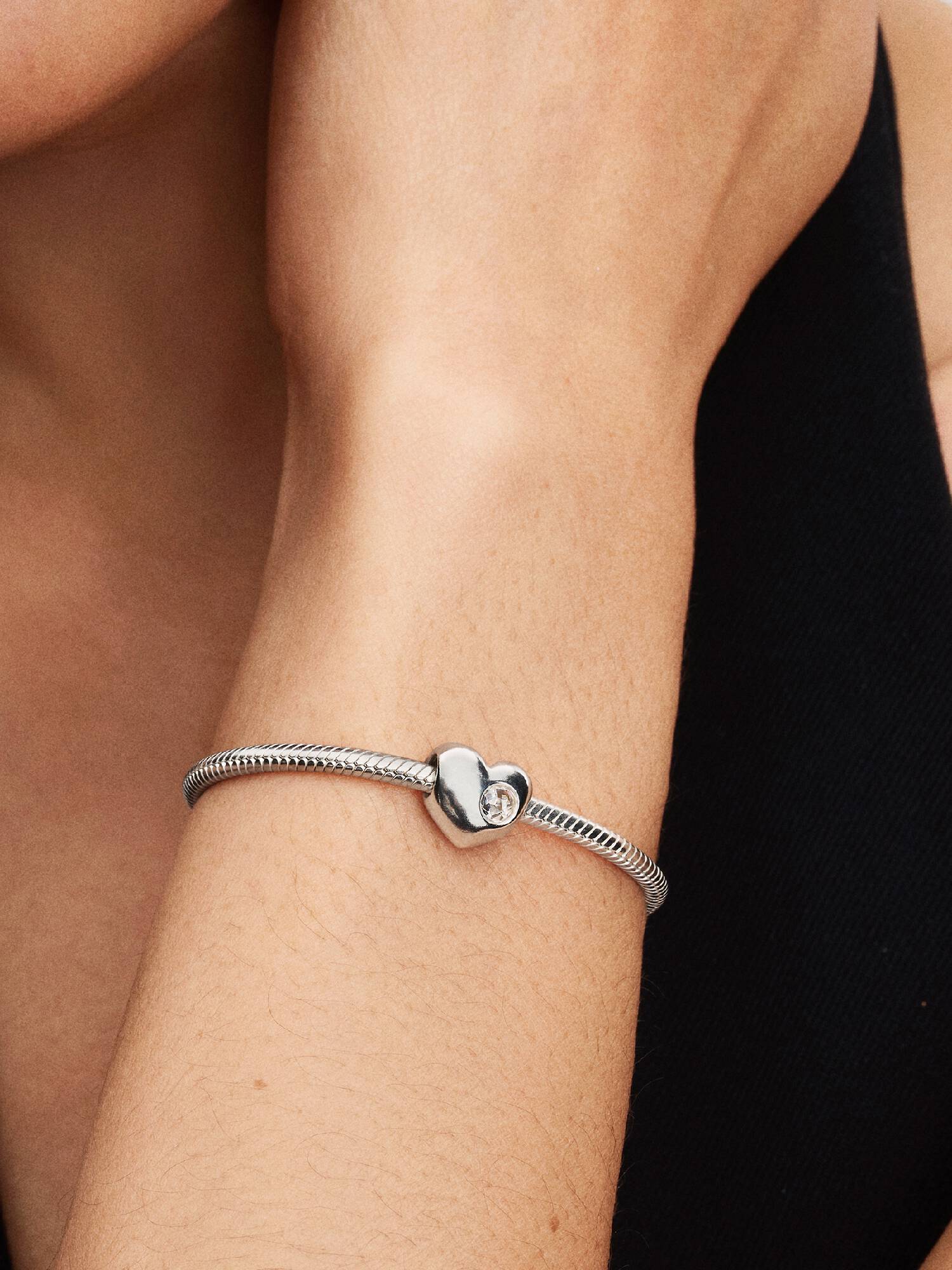 Charm Cœur Pierre Incolore Gravable