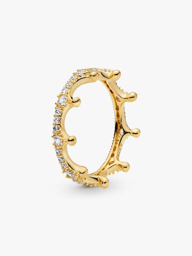 Bague Couronne Étincelante Transparente