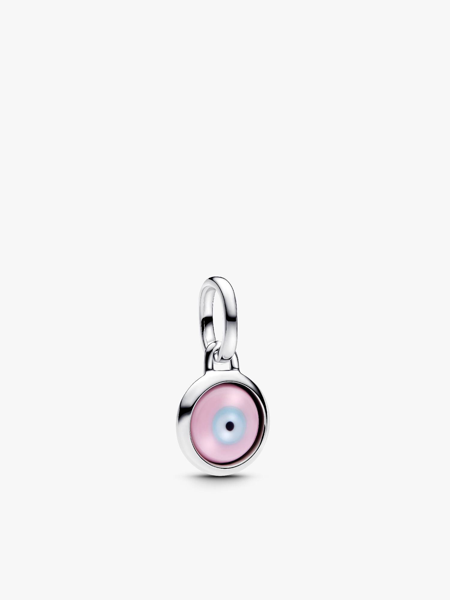 Mini Charm Pendant en Verre de Murano Mauvais Œil Gravable