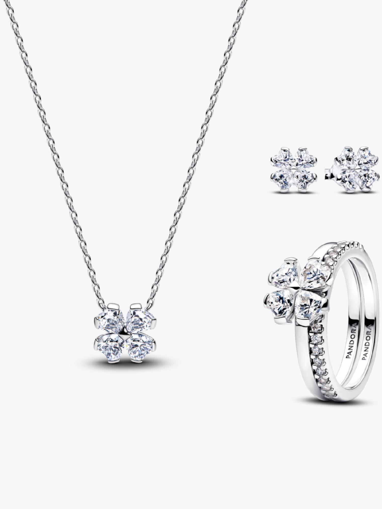 Coffret Cadeau Trèfle Porte‑Bonheur Scintillant Complet Pandora Timeless