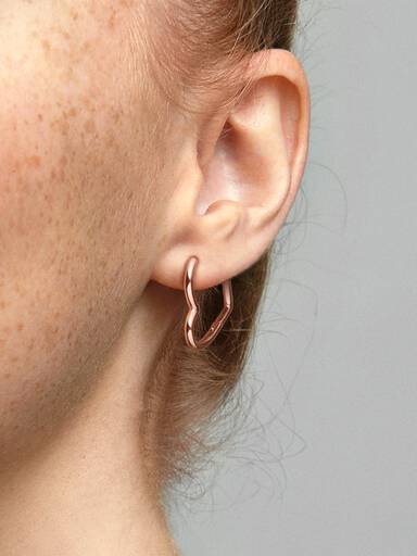 Boucles d'Oreilles Créoles Cœur Asymétrique