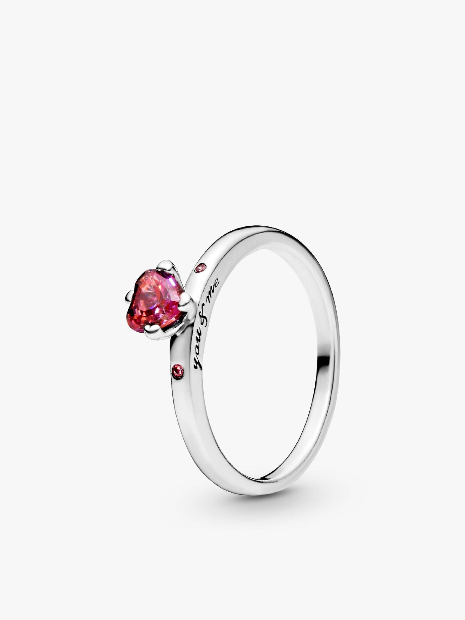 Bague Cœur Rouge Scintillant