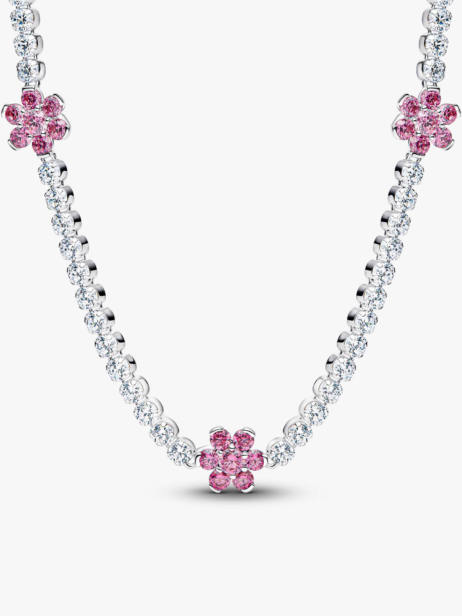 Collier Rivière Fleurs Roses