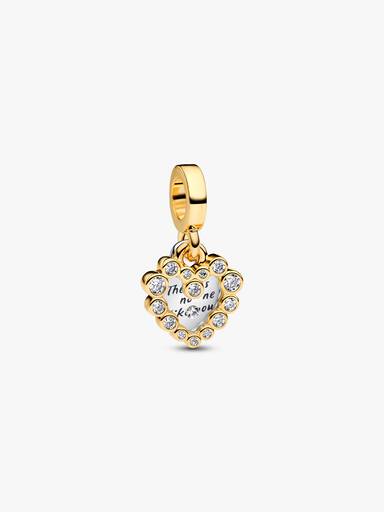 Charm Pendant Double Cœur Scintillant