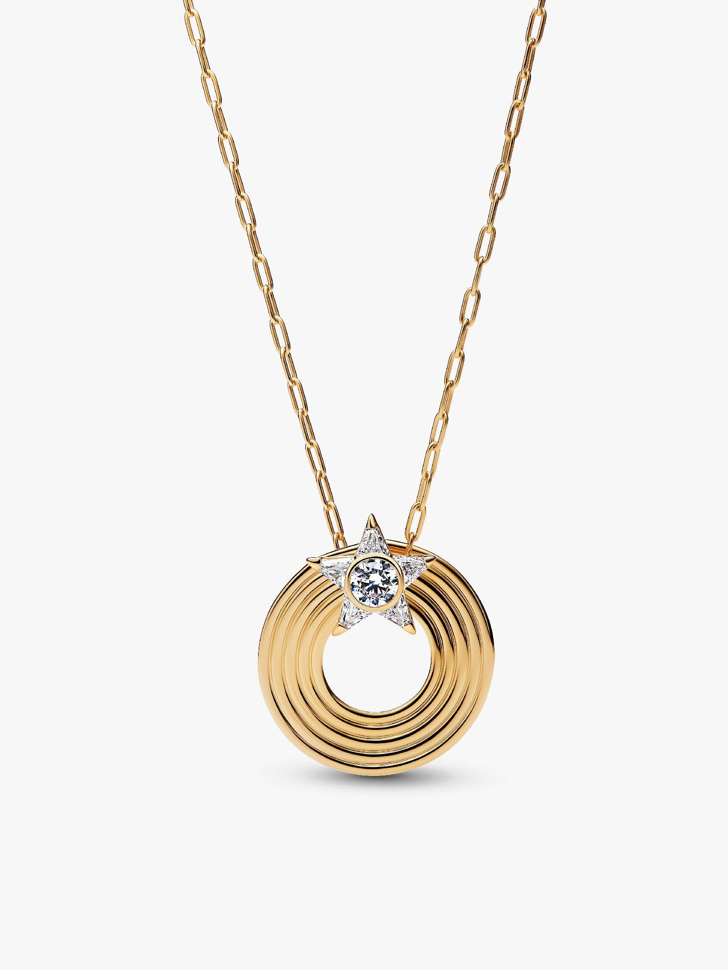 Collier avec Pendentif Étoile Filante Scintillante Doré