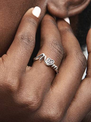 Bague Cœur Pavé Mom