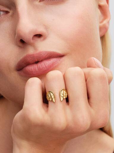 Bague Ouverte Marvel Ailes de Thor Dorée