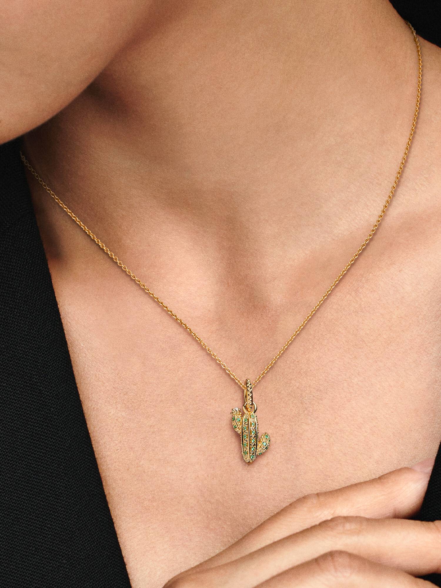 Pendentif Cactus du Désert Scintillant