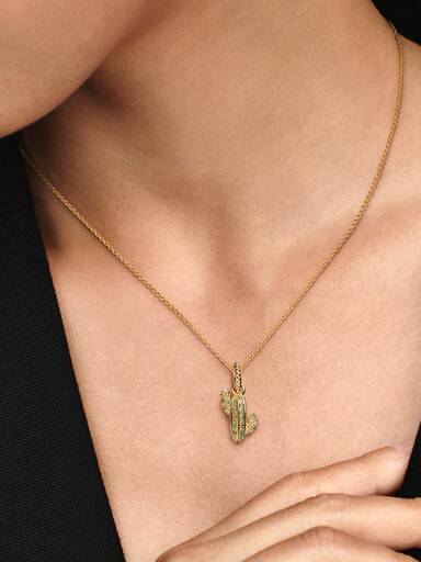 Pendentif Cactus du Désert Scintillant