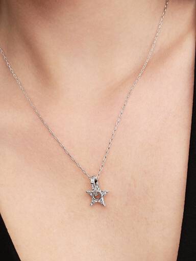 Collier avec Pendentif Étoile Scintillante Ajourée