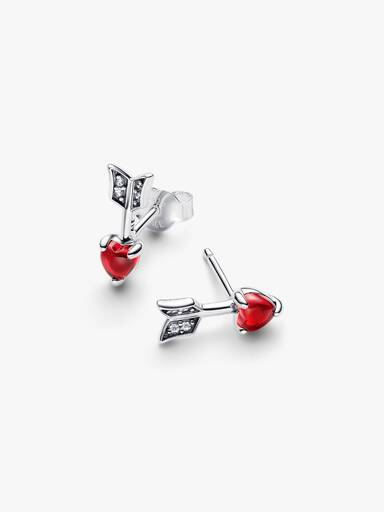 Clous d’Oreilles Flèche & Cœur en Verre de Murano