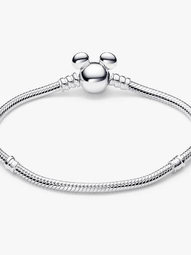 Bracelet Disney Maille Serpent Fermoir Mickey Pandora Moments