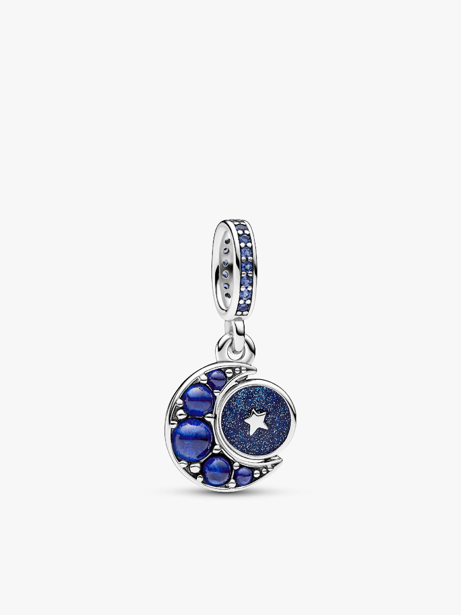 Charm Pendant Rotatif Lune Scintillante