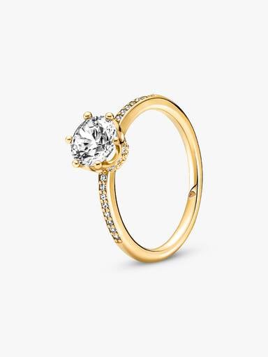 Bague Solitaire Couronne Scintillante Incolore