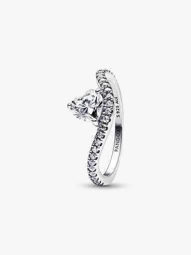 Bague Cœur Pavée Ondulée