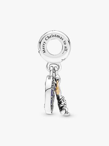Charm Pendant Double Le Père Noël Sur La Lune