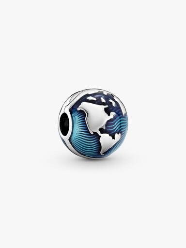 Charm Clip Globe Bleu