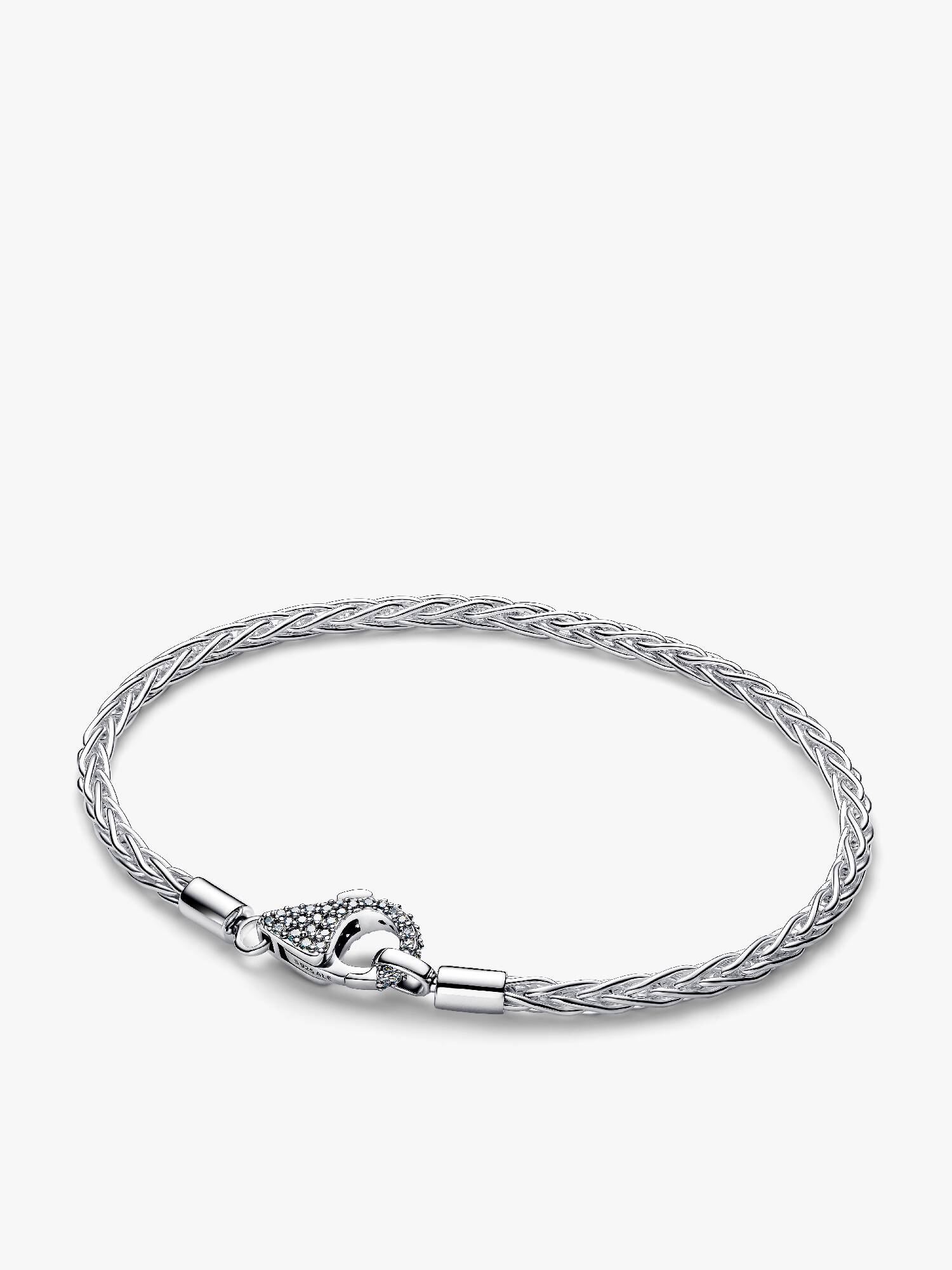 Bracelet à Charms Maille Queue de Renard Fermoir Pavé