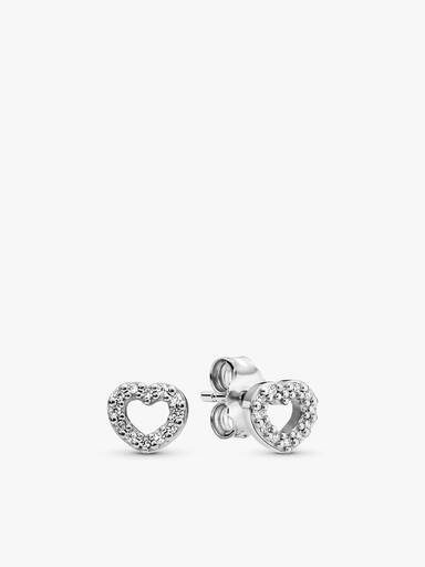 Parure Collier Love et Clous d'Oreilles Cœur Ouvert
