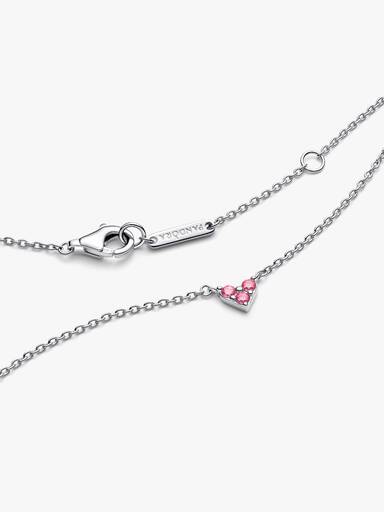 Collier Cœur Trio de Pierres Roses