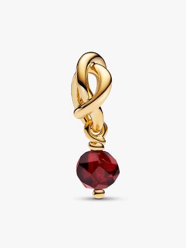 Charm Pendant Cercle de l'Éternité Rouge Facetté