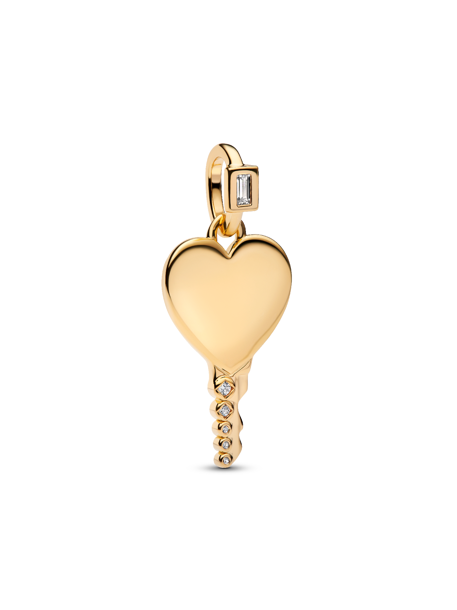 Pendentif Clé Cœur Gravable Doré