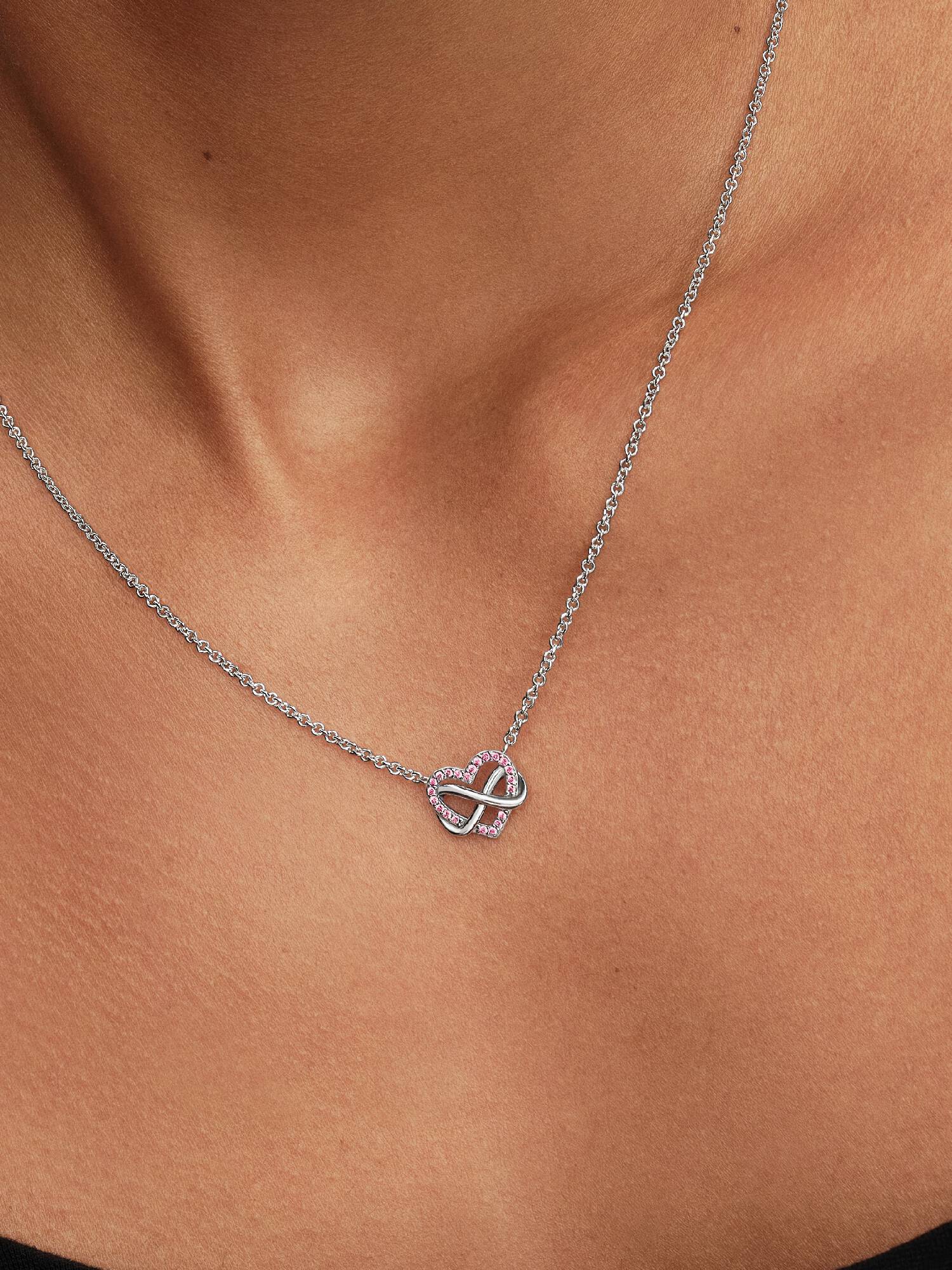 Collier Cœur de l’Infini Rose Scintillant