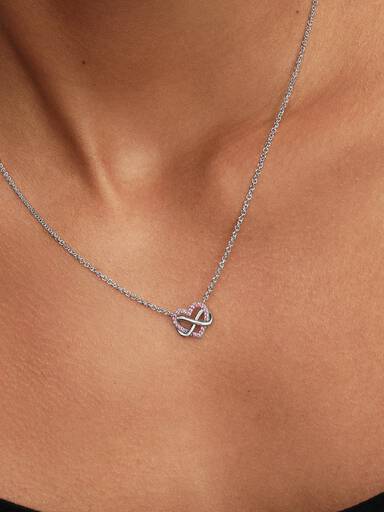 Collier Cœur de l’Infini Rose Scintillant