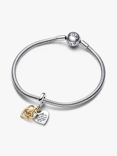 Charm Pendant Double Mum (Maman) Gravable Diamant de Synthèse