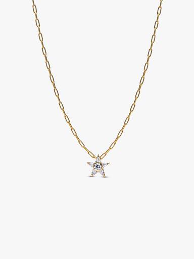 Collier avec Pendentif Étoile Scintillante Doré