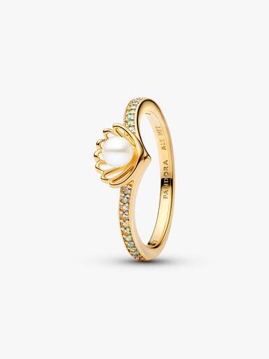 Bague Perle de Culture d’Eau Douce Traitée Princesse Disney Arielle Coquillage
