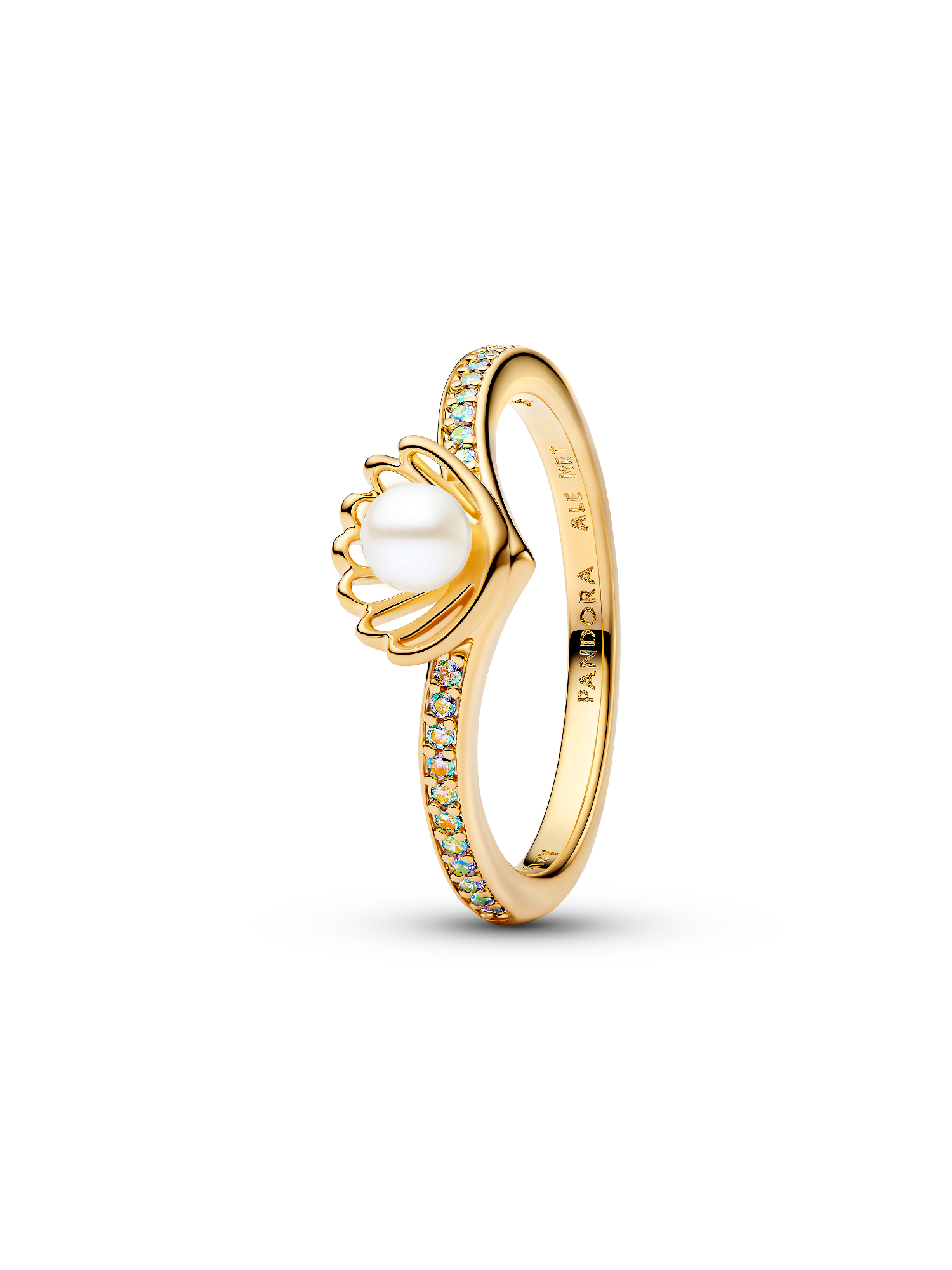 Bague Perle de Culture d’Eau Douce Traitée Princesse Disney Arielle Coquillage
