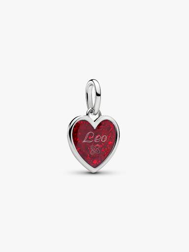 Charm Pendant Cœur Bleu Gravable