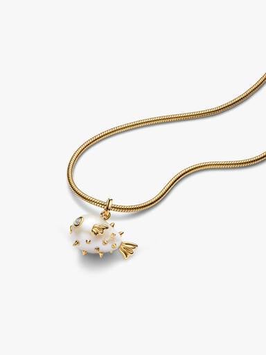 Pendentif Poisson-Globe XL en Perle de Culture d'Eau Douce Traitée