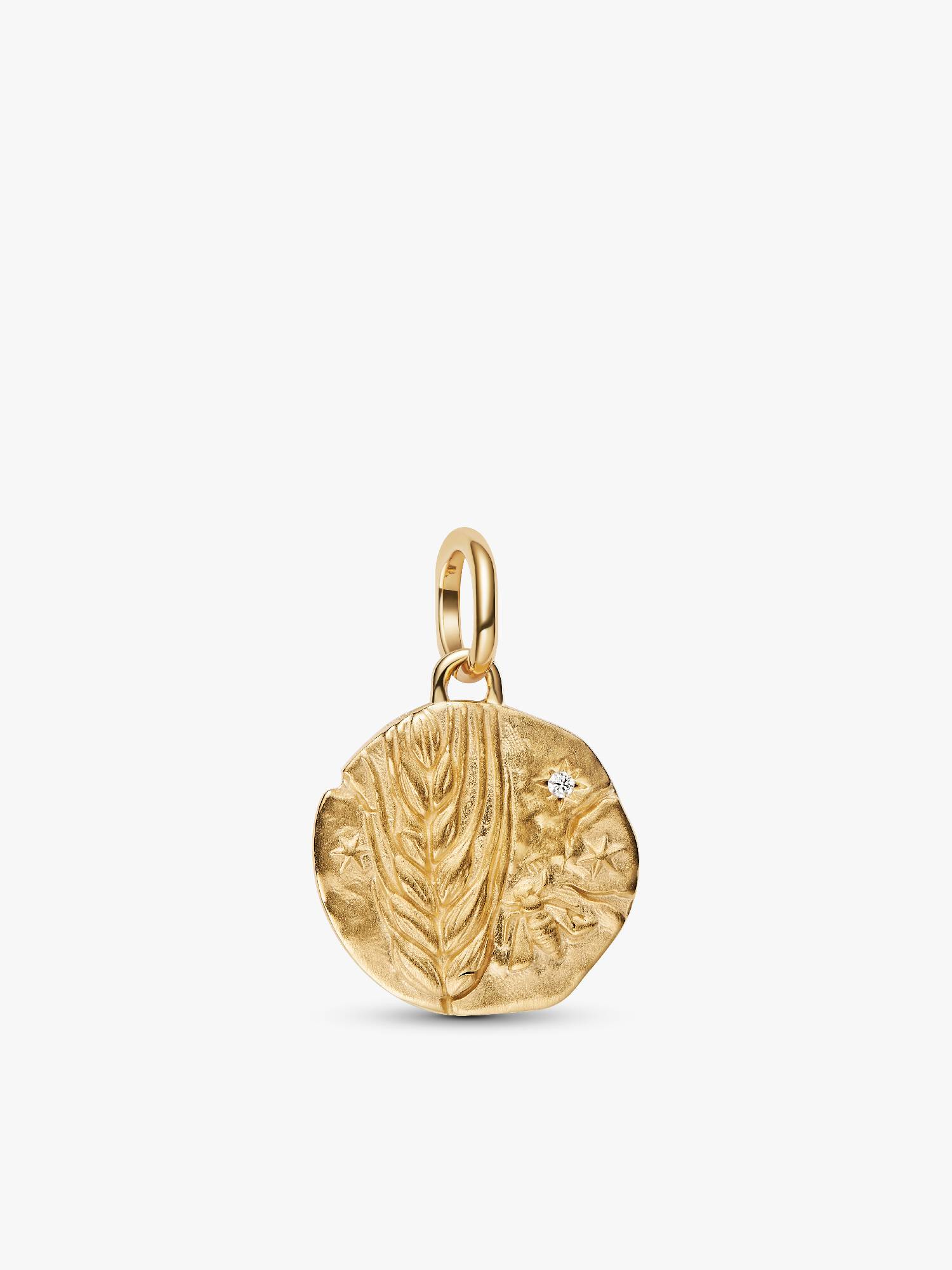 Charm Médaillon Épi de Blé Doré