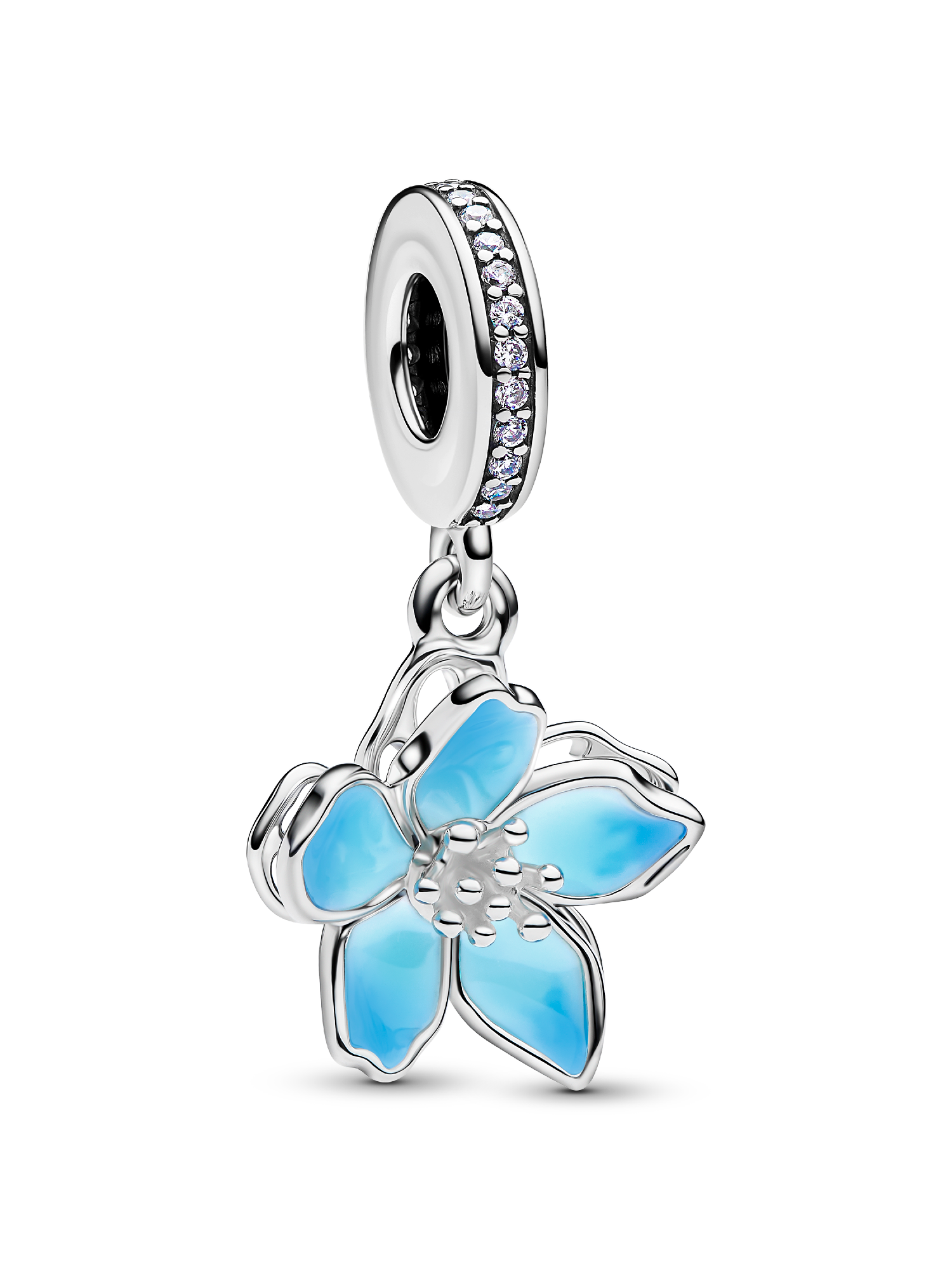 Charm Pendant Fleur Bleue