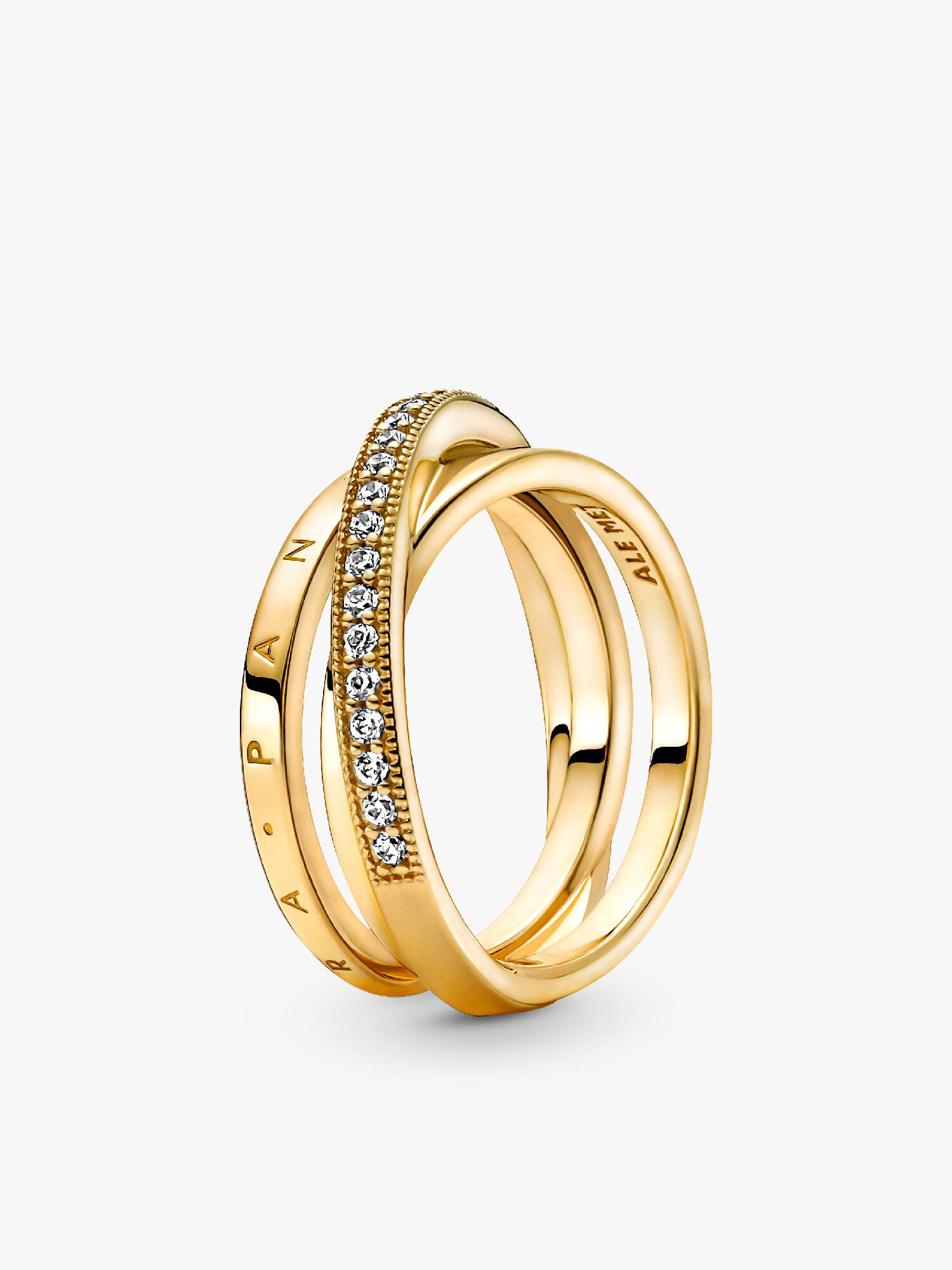 Anneau Triple Pavé Croisé