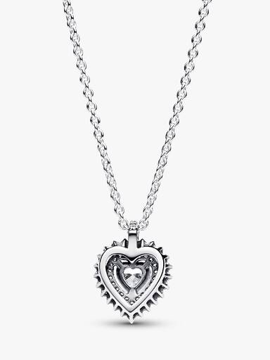 Collier à Pendentif Halo Cœur Scintillant