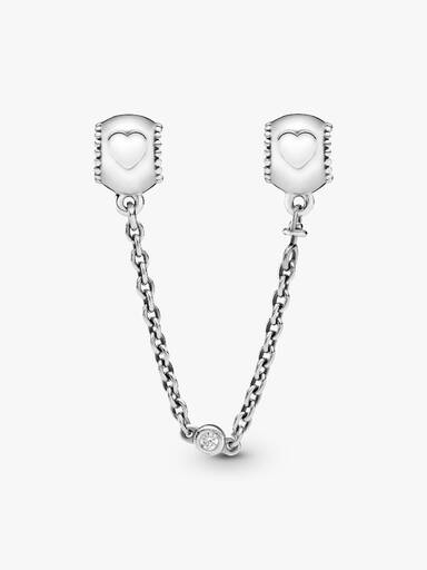 Charm Clip Chaîne de Confort Cœurs En Relief